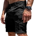 thumbnail image 1 of Havenx Military Cargo Shorts for Men Knee Length Elastic Waist Cargo Shorts with Multi Pockets Stretch Button Short Pants Travel Work Lightweight Summer Outdoor Hiking Wear,Black XL, 1 of 4