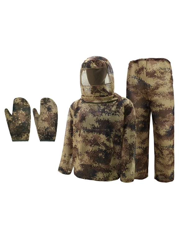 Mosquito Camo Suit - Mosquito Repellent Clothing Men Women - Insect Bug Proof Net Mesh Clothing for Gardening,Beige L