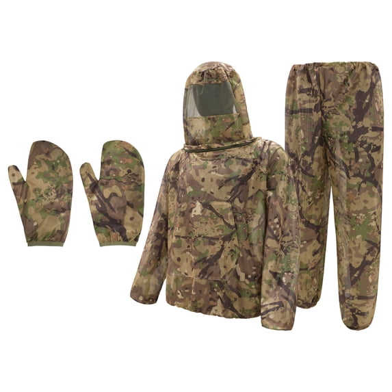 Havenx Mosquito Net Camo Suit,Mosquito Jacket with Hood and Pant and glove,Bug Suit for Men Women,Mosquito Proof Clothing for Gardening Fishing,Yellow XL