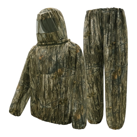 Havenx Mosquito Net Suit Camo Hunting Mesh Suit Bug Net Clothing with Hood for Outdoor Protection No-See-Ums Garden Camping,Camouflage Green L
