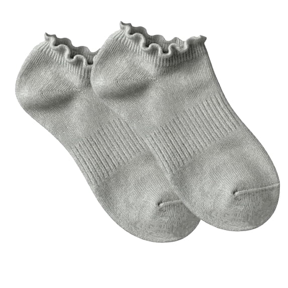 Havenx No Show Socks Womens Low Cut Non Slip Cute Ruffle Ankle Socks,Gray