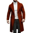 thumbnail image 1 of Havenx Overcoat for Men Double Brested Long Overcoat Lapel Collar Wool Blend Pea Coat with Pockets Casual Slim Fit Classic Winter Fashion Jacket,Vermilion XL, 1 of 4