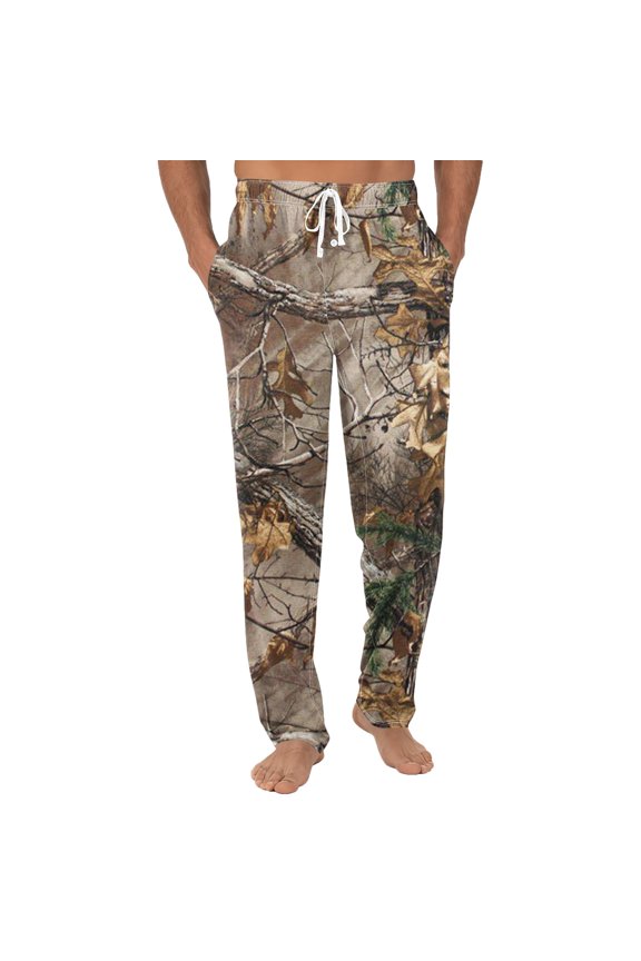 Pajama Pants for Men Camo Elastic Pajama Pants with Pockets Straight-Fit Long Pajama Bottoms Drawstring Comfort Sleep Lounge Novelty Loose Sleep Pants,Deep Green 3XL