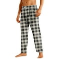 thumbnail image 1 of Havenx Pajama Pants Men Microfleece Plaid Flannel Pajama Bottoms 2025 Trendy Big and Tall Sleeping Pants Elastic Waist Wide Leg Soft Sleep & Lounge Pants,Black 2XL, 1 of 6