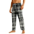 thumbnail image 1 of Havenx Pajama Pants Men Plaid Flannel Pajamas Pants 2025 Trendy Big and Tall Sleeping Pants Elastic Waist Straight-Leg Lightweight Lounge Pants,Black M, 1 of 6