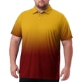 thumbnail image 1 of Havenx Plus Size Golf Polo Shirts for Men Short Sleeve Collared Polo Shirt Button Gradient Print T Shirts Athletic Golf Summer Ultra Comfortable Clothes,Red 6XL, 1 of 5