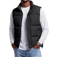 thumbnail image 1 of Havenx Puffer Vest for Men Sleeveless Full Zip Up Jackets Stand Collar Puffy Vest Outdoor Warm Winter Casual Outerwear Vests,Black 2XL, 1 of 8
