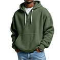 thumbnail image 1 of Havenx Quarter Zip Pullover Men Waffle Long Sleeve Hooded Sweatshirt Solid Color Textured Pullover with Pocket Drawstring Soft Casaul Lightweight Outdoor Travel Shirts,Deep Green M, 1 of 4