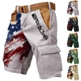 thumbnail image 1 of Havenx Retro Independence Day Flag Cargo Shorts for Men American Flag Graphic Cargo Shorts with Pockets Distressed Washed Pant 250 Years Of Freedom Cross Patriotic Clothing,Black L, 1 of 3