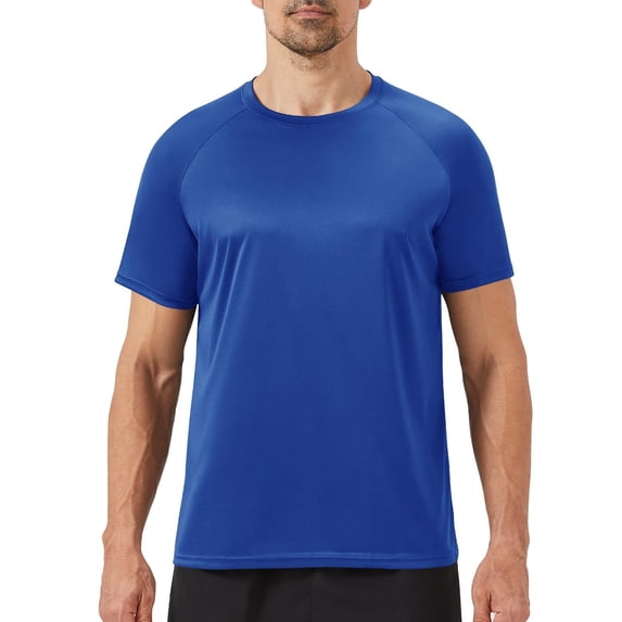 Havenx Short Sleeve Upf 50+ T-Shirt for Men Sun Protection Fast Dry Tshirts Moisture Wicking T-Shirts Lightweight Casual Loose Fit Running Workout Clothes,Blue 3XL