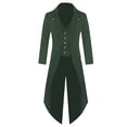 thumbnail image 1 of Havenx Steampunk Jacket for Men Halloween Medieval Long Coat Renaissance Victorian Jacket Tailcoat Vintage Gothic Steampunk Cosplay Costume,Green XL, 1 of 4