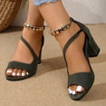 thumbnail image 1 of Havenx Strappy Heels for Women Dressy Open Toe Fishmouth Ankle Strap Sandal Dress Summer Pump Sandals for Wedding Party Evening,Green 42(US-9.5), 1 of 5