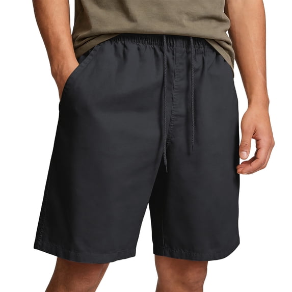 Havenx Summer Beach Shorts for Men 5 Inch Drawstring Elastic Waist Shorts with Pockets Stretch Short Pants Lightweight Summer Beach Soft Lounge Clothes,Black L