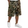 Havenx Summer Beach Shorts for Men Leaf Camo Print Drawstring Short with Pockets Elastic Waist Short Pants Breathable Workout Gym Athletic Running Clothes,Camouflage Green 3XL