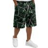 Havenx Summer Beach Shorts for Men Leaf Camo Print Drawstring Short with Pockets Elastic Waist Short Pants Running Sports Athletic Gym Workout Basketball Wear,Green 4XL