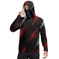 thumbnail image 1 of Havenx Sun Protection Shirts for Men Lightning Print Long Sleeve Rapid Dry Shirts with Mask Hooded Upf 50+ Rash Guard Fishing Casual Summer Lightweight Hiking Blouses,Deep Red L, 1 of 5