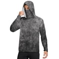 thumbnail image 1 of Havenx Sun Protection Shirts for Men Texture Print Long Sleeve Rapid Dry Hoodie with Mask Hooded Upf 50+ Hoodie Shirt Cooling Lightweight Outdoor Hiking Fishing Clothing,Light Gray 3XL, 1 of 5
