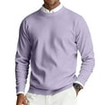 thumbnail image 1 of Havenx Sweater Dress for Men Crewneck Long Sleeve Pullover Sweater Ribbed Knit Solid Color Dress Pullover Sweaters Lightweight Slim Fit Business Casual Shirt,Light Purple 4XL, 1 of 6