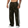 thumbnail image 1 of Havenx Sweatpants for Men Camo Graphic Sweatpants Straight Wide Leg Elastic Waist Streetwear with Pockets Athletic Joggers Workout Casual Fashion Open Bottom Clothing,Black XL, 1 of 3