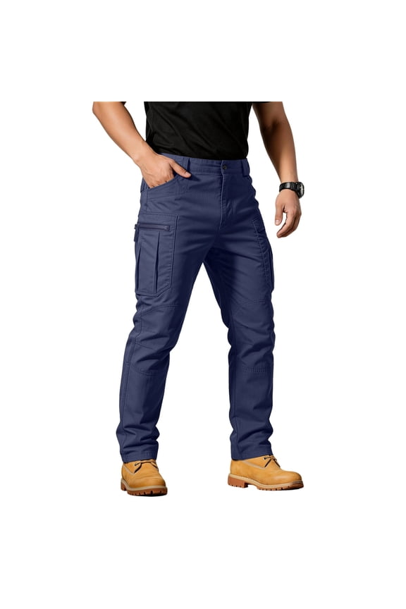 Tactical Cargo Pants for Men Ripstop Waterproof Stretch Pant with Multi Pockets Quick Dry Overalls Outdoor Travel Baggy Lightweight Clothing,Blue S