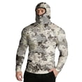 thumbnail image 1 of Havenx Upf 50+ Camo Hoodie Shirt for Men Camo Long Sleeve Hoodies with Mask Hooded Uv Upf 50+ Rash Guard Uv Protection Fishing Casual Summer Lightweight Hiking Blouses,Light Gray XL, 1 of 6