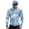 thumbnail image 1 of Havenx Upf 50+ Sun Protection Hooded Jacket for Men Camo Long Sleeve Full Zip Jacket Thumbhole Hooded Jacket Rash Guard Cooling Lightweight Outdoor Hiking Fishing Blouses,Blue XL, 1 of 7