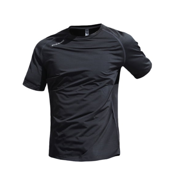 Havenx Upf 50+ Swim Shirts for Men Short Sleeve Sun Protection Shirt Fast Dry Moisture Wicking Rash Guard Athletic Workout Casual Loose Fit Running Swim Tops,Black M