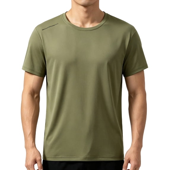 Havenx Upf 50+ Swim Shirts for Men Short Sleeve Sun Protection Tshirts Fast Dry Moisture Wicking T Shirts Athletic Workout Casual Loose Fit Running Swim Clothes,Camouflage Green 2XL