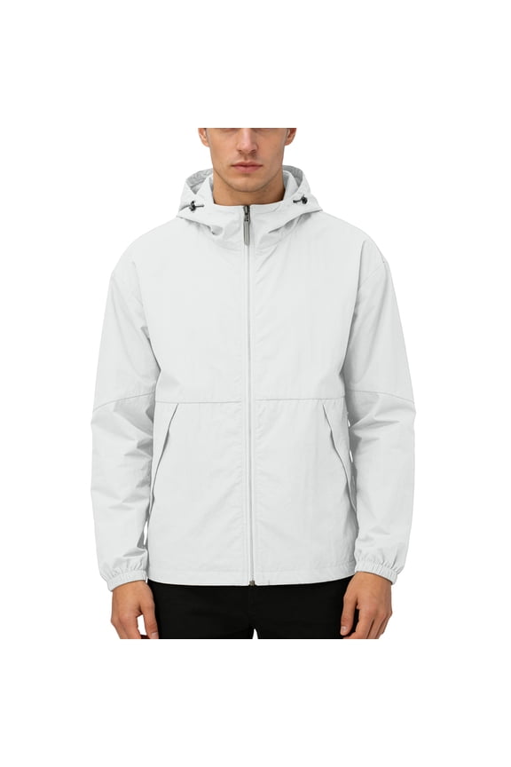 Upf 50+ Uv Sun Protection Zip Up Jacket for Unsex Hooded Long Sleeve Jackets Zip Up Coats Summer Fishing Hiking Workout Breathable Shirt,White XL