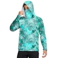 thumbnail image 1 of Havenx Uv Protection Shirts for Men Plant Print Long Sleeve Rapid Dry Hoodie with Mask Hooded Upf 50+ Shirt Rash Guard Hiking Running Fishing Athletic Workout Clothing,Green 2XL, 1 of 5