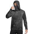 thumbnail image 1 of Havenx Uv Protection Shirts for Men Texture Print Long Sleeve Rapid Dry Hoodies with Mask Hooded Upf 50+ Hoodie Shirt Fishing Casual Summer Lightweight Hiking Blouses,Gray L, 1 of 5