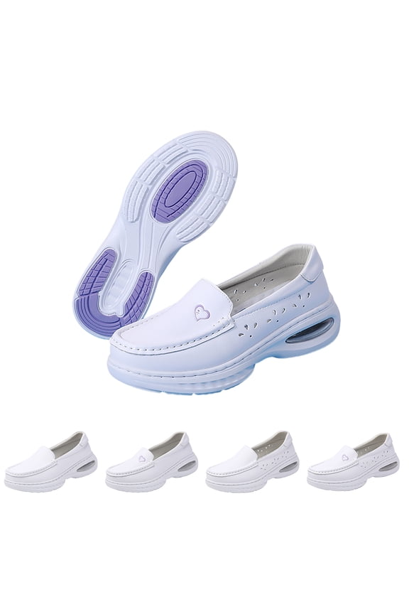 White Nurse Shoes for Women Air Cushion Water Resistant Non-Slip Breathable Orthopedic Diabetic Shoes Slip-On Comfortable Long Shifts Healthcare Work Shoes,White 41(US-9)