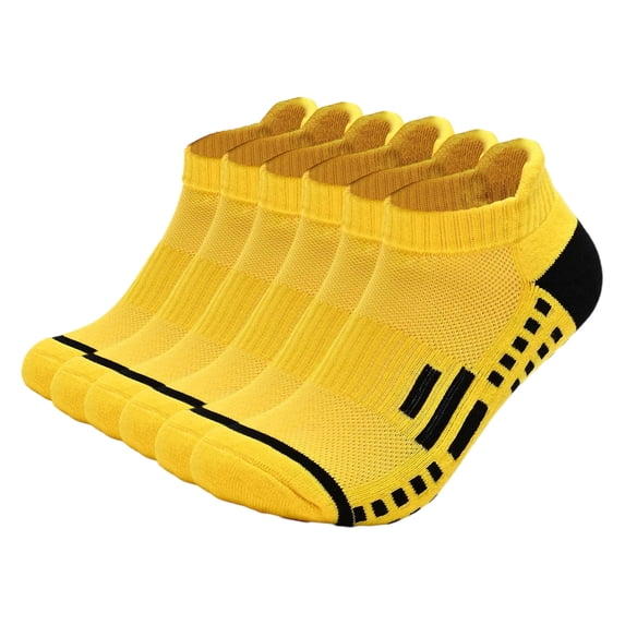 Havenx Women & Men nkle Athletic Running Low Cut Sports Tab Socks ideal for jogging, gym training and all-day outdoor sports comfort 6 Pairs,Yellow