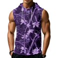 thumbnail image 1 of Havenx Workout Hooded Tank Tops for Men Sleeveless Drawstring Hoodie with Pockets Camouflage Print Shirt Workout Bodybuilding Athletic Gym Sports Muscle Activewear,Purple S, 1 of 5