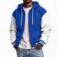 thumbnail image 1 of Havenx Zip-Up Baseball Hoodie for Men Long Sleeve Drawstring Jacket with Pockets Color Block Hooded Sweatshirt Gym Hiking Outdoor Fall Winter Athletic Pullover, 1 of 9