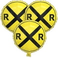 thumbnail image 1 of Havercamp Railroad Party Balloons (3 Pcs.)! 3 Round Mylars are great for Train Themed Events, Kid's Birthday Party, Train Collectors, Retirement Party, Father's Day, Graduations., 1 of 3