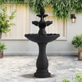 thumbnail image 1 of Haverchair 47.3" High Italian Feature Faux Stone Freestanding Water Fountain Outdoor and Indoor, 3-Tier Roman Pillar Waterfalls Fountains for Garden,Patio,Yard,Deck,Backyard,Porch, 1 of 8