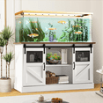 thumbnail image 1 of Haverchair 55-75 Gallon Large Fish Tank Stand with Power Outlet, Heavy Duty Aquarium Stand with Sliding Barn Doors & Storage Cabinet for 2 Fish Tank Turtle Tank Reptile Terrarium, 1300LBS Capacity, 1 of 9