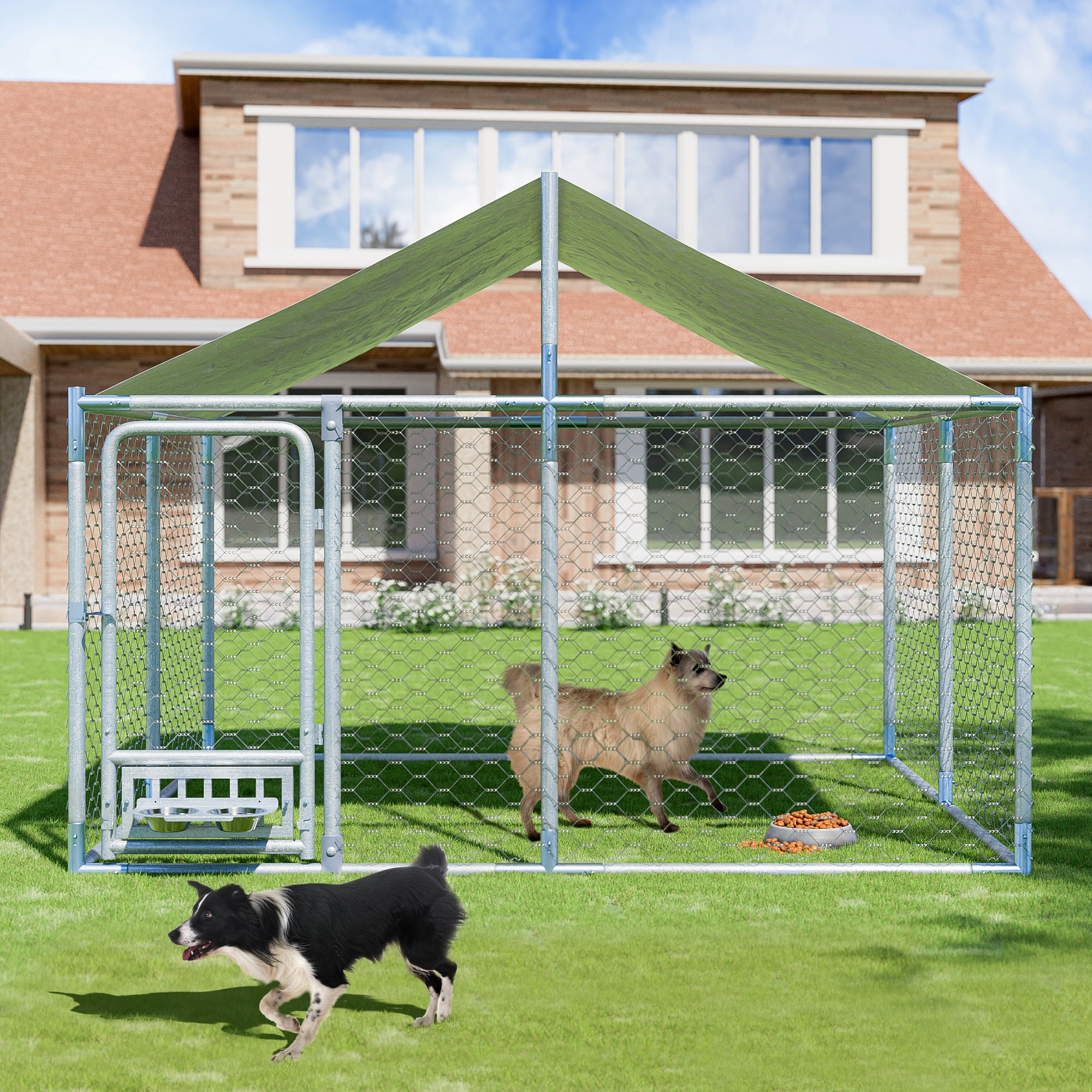 Picture of Haverchair 7.5 × 7.5 FT Large Outdoor Dog Kennel with Roof, Dog ...