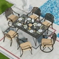 thumbnail image 1 of Haverchair 7-Piece Outdoor Furniture Dining Set, All-Weather Cast Aluminum Conversation Set Includes 1 Rectangular Table and 2 Swivel Chairs and 4 Chairs, 1 of 9