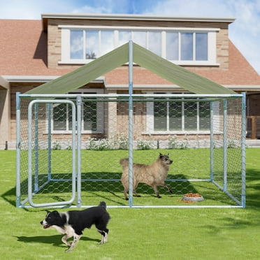 Haverchair 90"x90"x63" Large Outdoor Kennel Heavy Duty Dog Cage Pen with Waterproof Cover