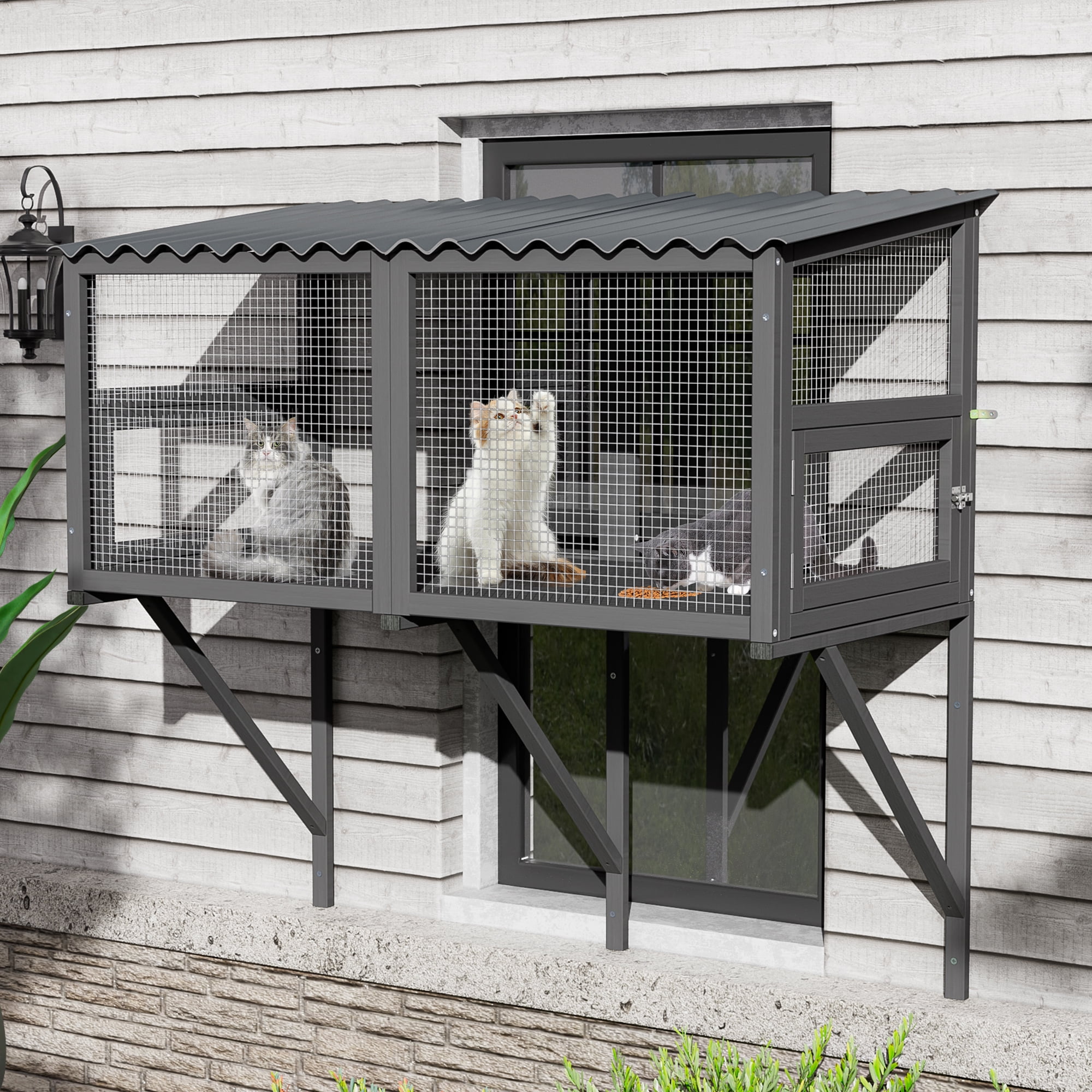 Haverchair Catio Cat Window Perch Outdoor, 360° Catio Cat Enclosure ...