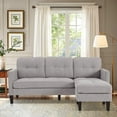 thumbnail image 1 of Haverchair Convertible Sectional Sofa, L-Shaped Couch Reversible Chaise for Small Space, Light Grey, 1 of 7