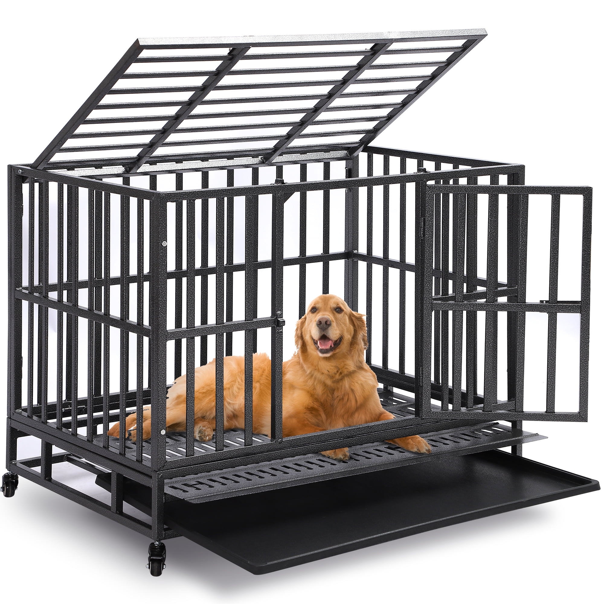 View of Haverchair Heavy Duty Indestructible Dog Crates for Large Dogs - 38 ...