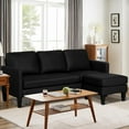 thumbnail image 1 of Haverchair L Shaped Leather Sectional Sofa with Chaise for Small Space,Living Rooms Convertible Couch,Modern Modular Furniture Sets Suitable for Home,Apartments,Dorm,Bonus Room,Black Leather, 1 of 7