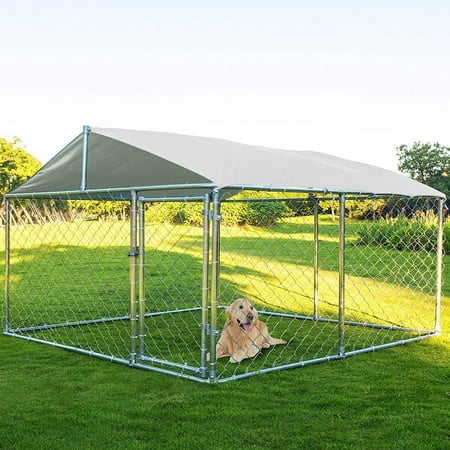Haverchair Large Outdoor Dog Kennel, Heavy Duty Dog Kennel with Water&UV-Resistant Proof, Galvanized Steel Dog Pens Outside Dog House for Dog Run,Playpen (90" L x 90" W x 63" H)(90"L x 90"W x 63"H)