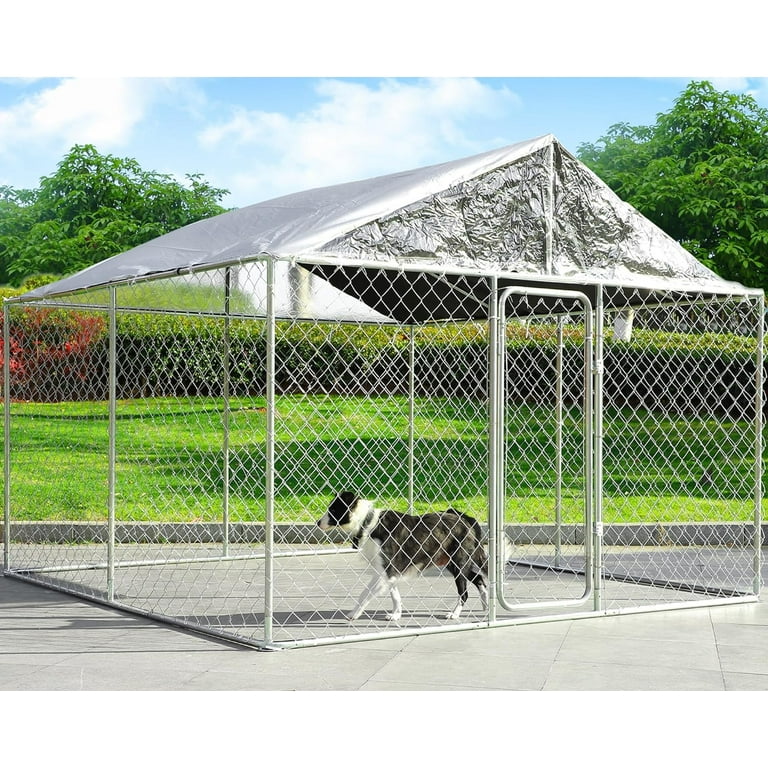Haverchair 10x10x7FT Large Dog Kennel with Roof, Enclosed