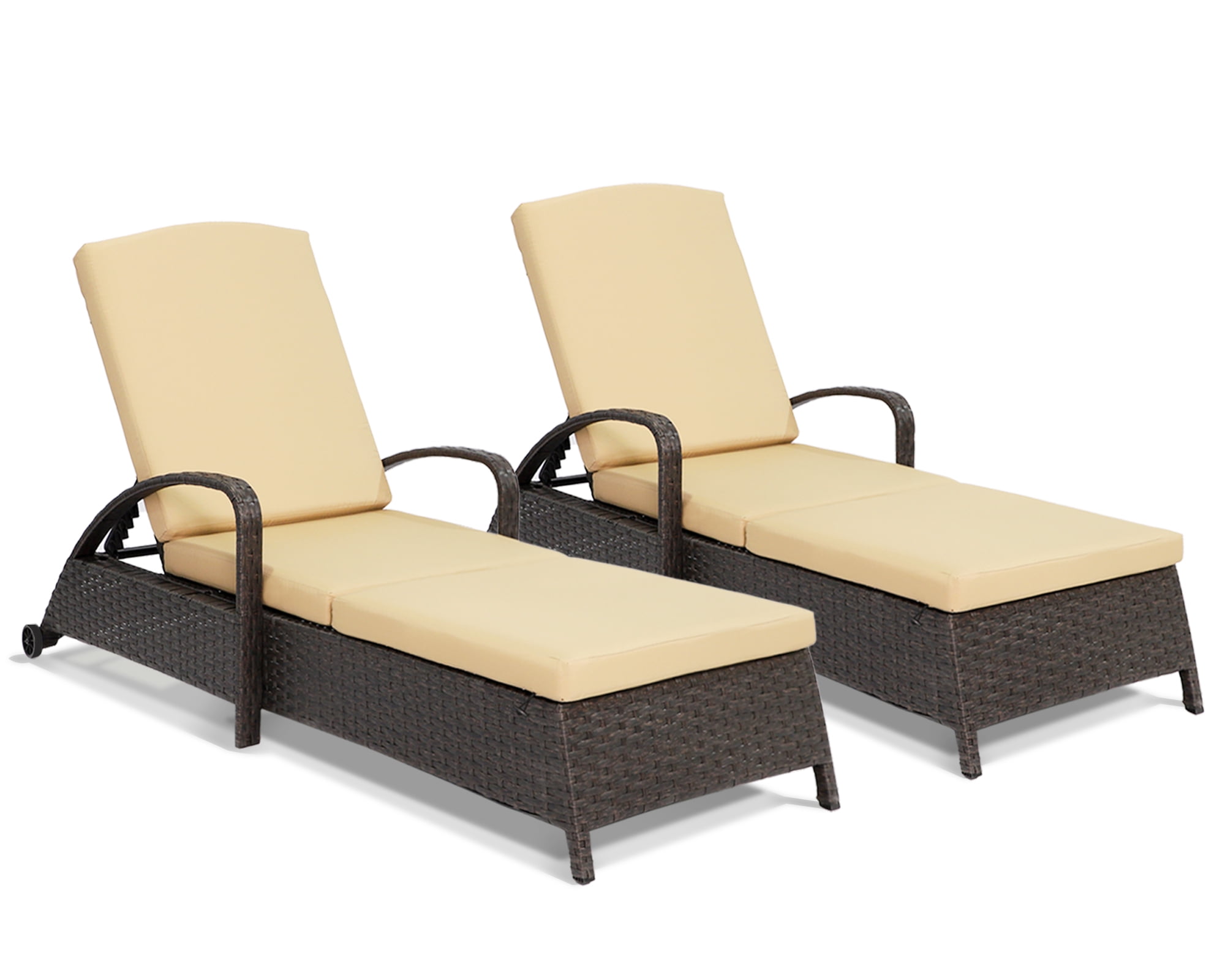 Haverchair Patio Chaise Lounges with Wheels,Outdoor Lounge Chairs w/6
