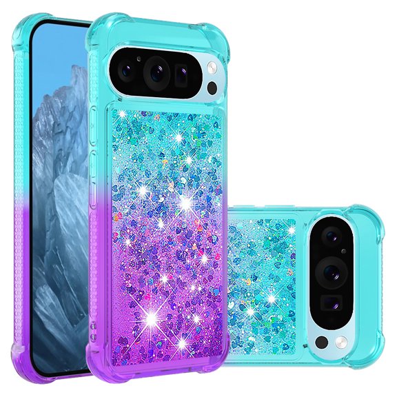 Havilah For Google Pixel 10 Pro / Google Pixel 10 TPU Case Gradient Quicksand Phone Back Cover - Sky Blue+Purple
