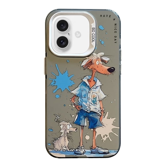 Havilah For Iphone 16 Plus Case Animal Pattern Oil Painting Series PC + TPU For Iphone Cover(Wolf)
